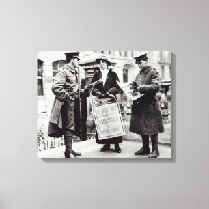 Lienzo Un Suffragette que vende los periódicos a dos