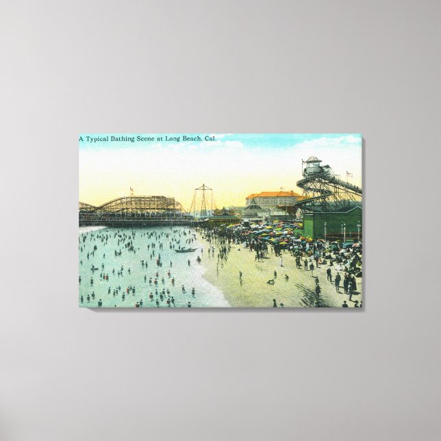 Lienzo Un típico lugar de baño en la playa (Anverso)