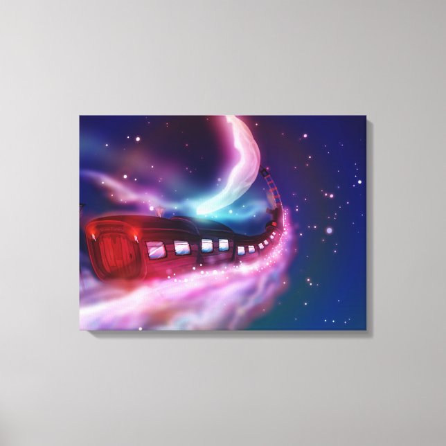 Lienzo Un viaje a la luna (Anverso)