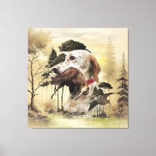 Lienzo Un Woodcock con el setter inglés