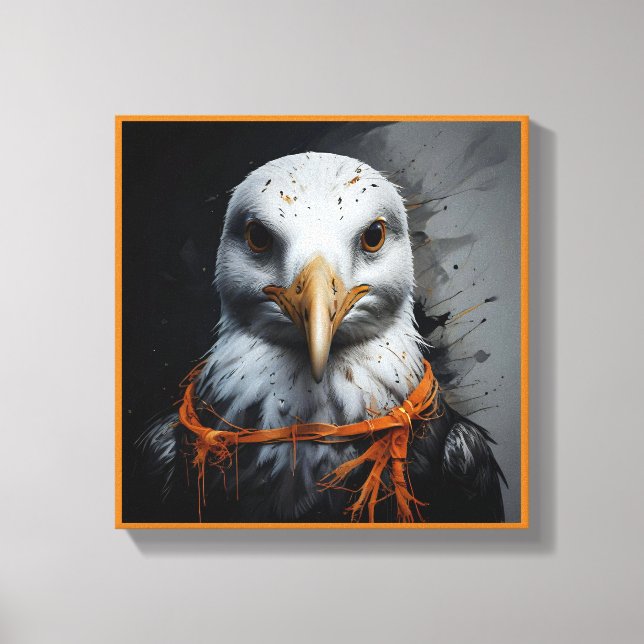 Lienzo Una adorable gaviota de Halloween disfrazada (Anverso)