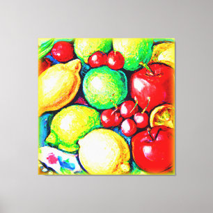 Lienzo Una Animada Pintura De Frutos. ¡Hazte con una en Z