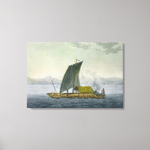 Lienzo Una balsa que sale del puerto de Guayaquil,