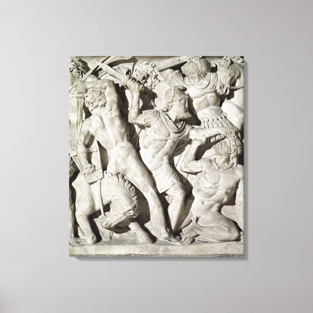 Lienzo Una batalla entre romanos y galatianos (Anverso)