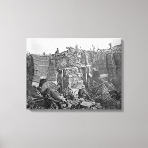 Lienzo Una batería de arma dos durante la guerra crimea,