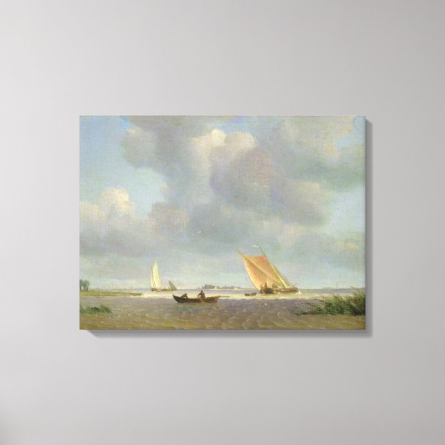 Lienzo Una brisa fresca sobre el Elba, c.1830 (Anverso)