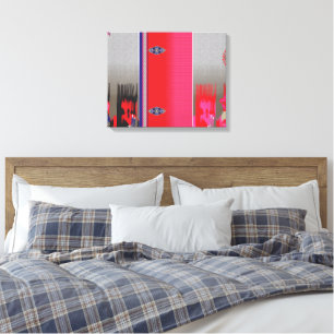 Lienzo Una bufanda roja y azul con un toque decorativo