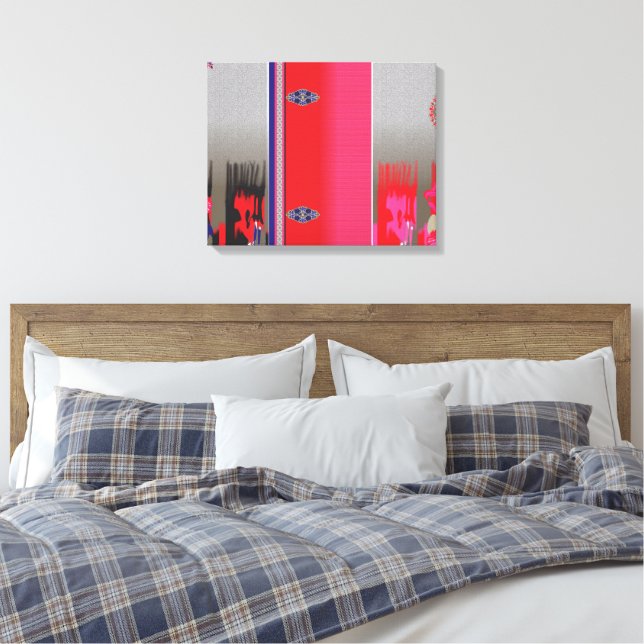 Lienzo Una bufanda roja y azul con un toque decorativo (Insitu(Dormitorio))