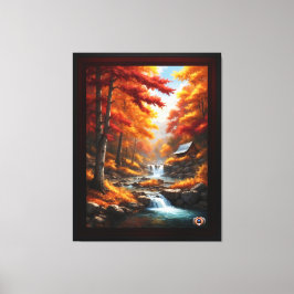 Lienzo Una cabina en otoño Woods AI Concept Art de Xzendo