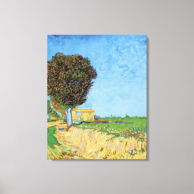 Lienzo Una calle cerca de Arles, Vincent van Gogh. (Anverso)