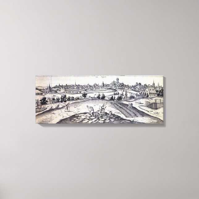 Lienzo Una cantera de pizarra en Angers, 1561 (Anverso)