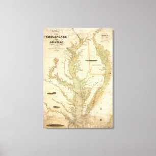Lienzo Una carta del Chesapeake y de las bahías de