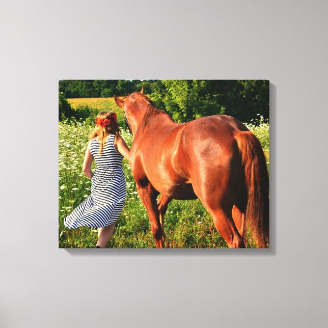 Lienzo Una Chica De Granjas Y Su Galería De Caballos Envu (Anverso)