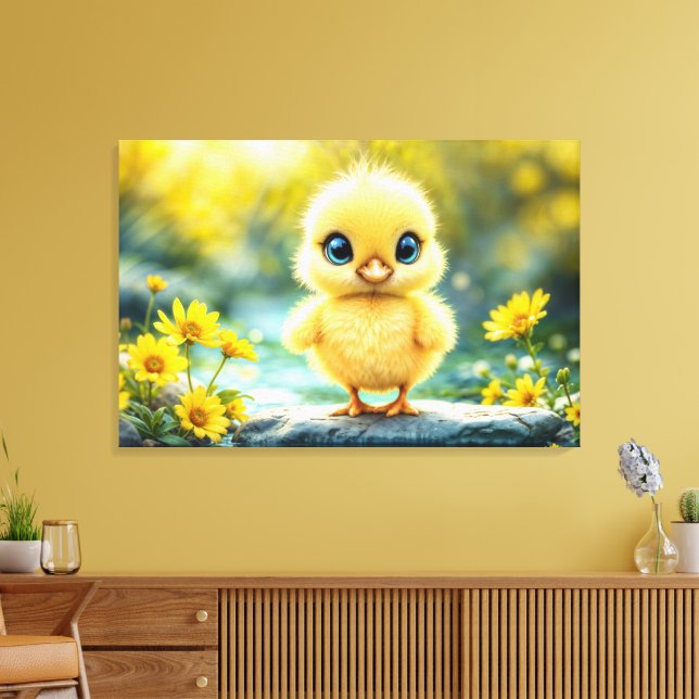 Lienzo Una chica suave y suave con ojos grandes sobre una (Insitu (Sala de estar))