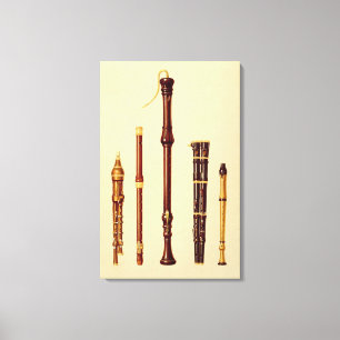 Lienzo Una chirimia doble, una flauta alemana, un recorde