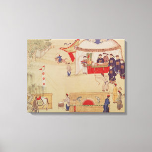 Lienzo Una competencia del tiro al arco, fin del siglo