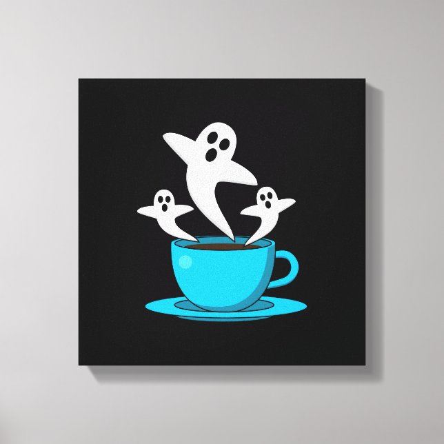 Lienzo Una copa de café para fumar fantasma (Anverso)