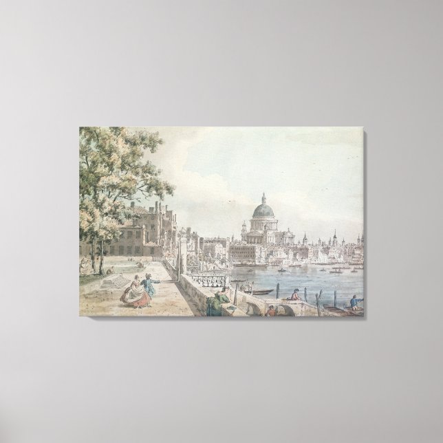 Lienzo Una copia de una parte de un dibujo de Canaletto,  (Anverso)