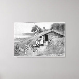 Lienzo Una Cueva-Vivienda de Pennsylvania