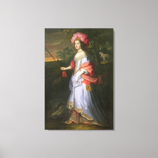 Lienzo Una dama con traje de mascarada, c.1679 (Anverso)