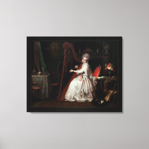 Lienzo Una dama jugando en el arpa de Richard Cosway