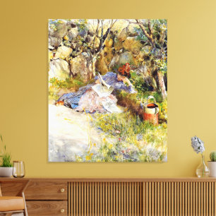 Lienzo Una dama leyendo un periódico