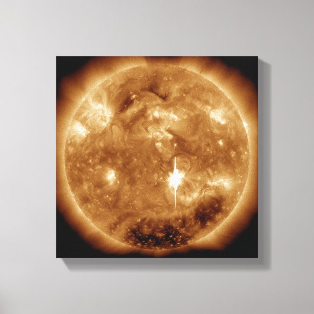 Lienzo Una enorme llamarada solar de clase X hace erupció (Anverso)