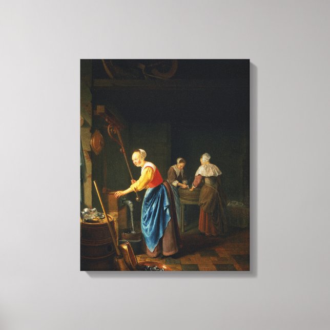 Lienzo Una escena de cocina (Anverso)