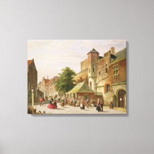 Lienzo Una escena de la calle en Amsterdam