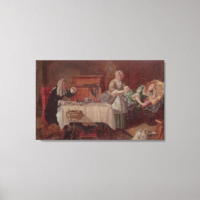 Lienzo Una escena de 'Tartuffe' de Moliere, 1850 (Anverso)