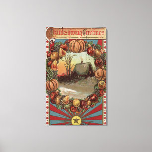 Lienzo Una escena del país con la frontera de la