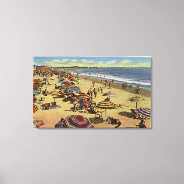 Lienzo Una escena diaria en la playa (Anverso)