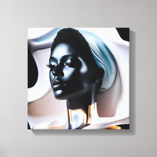 Lienzo Una estatua de una mujer con un gorra