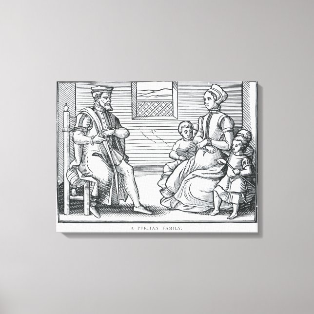 Lienzo Una familia puritana (Anverso)