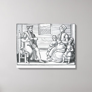 Lienzo Una familia puritana