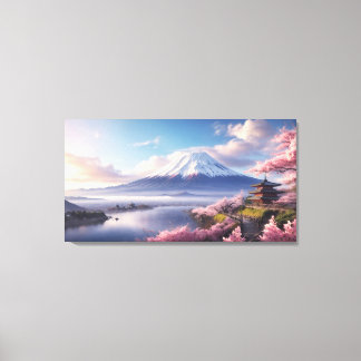 Lienzo Una fantástica pintura al óleo del Monte Fuji