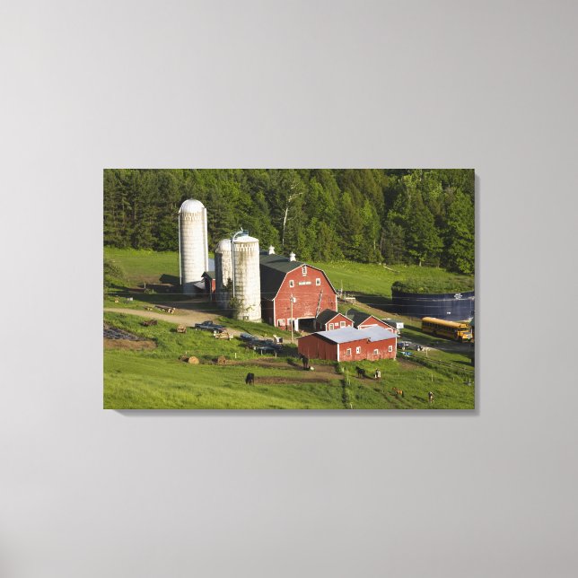 Lienzo Una granja en Barnet Center, Vermont. Connecticut (Anverso)