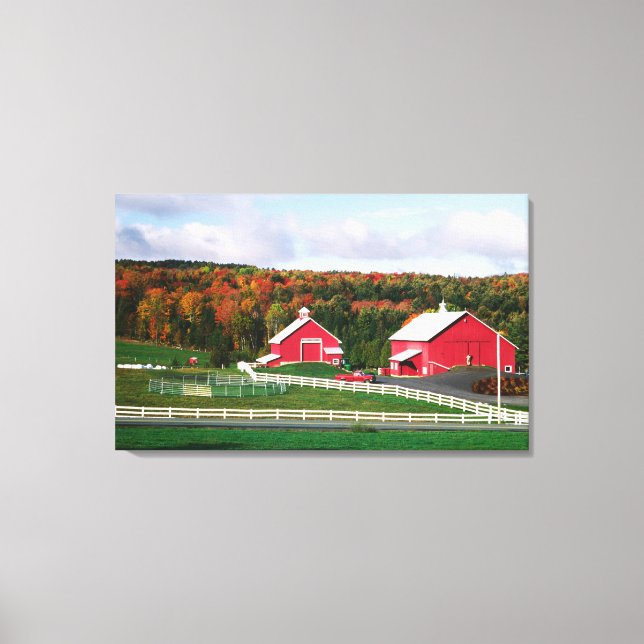 Lienzo Una granja en Vermont cerca de Peacham. LIBERADO (Anverso)
