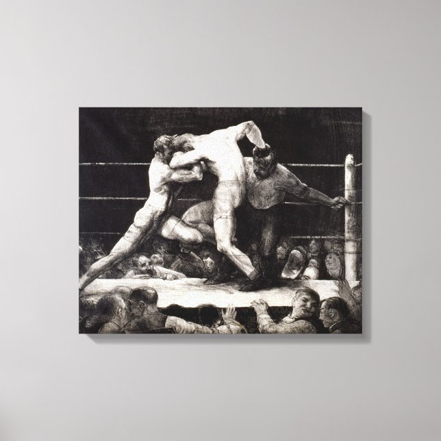 Lienzo Una grata en Sharkey's - George Bellows Boxing Lit (Anverso)