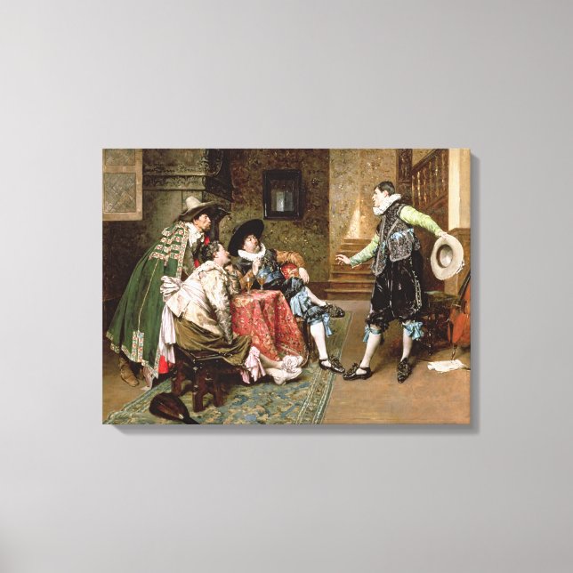 Lienzo Una historia comprometedora, 1894 (petróleo en el  (Anverso)