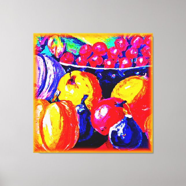 Lienzo Una Impresionante Pintura De Aceite De Frutas. ¡Ha (Anverso)