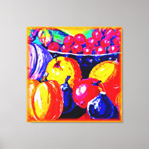 Lienzo Una Impresionante Pintura De Aceite De Frutas. ¡Ha