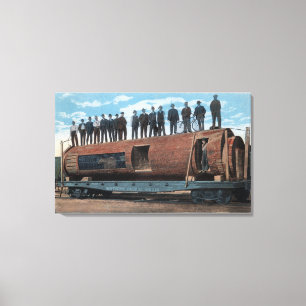 Lienzo Una jaula y una vivienda del oso en un enorme