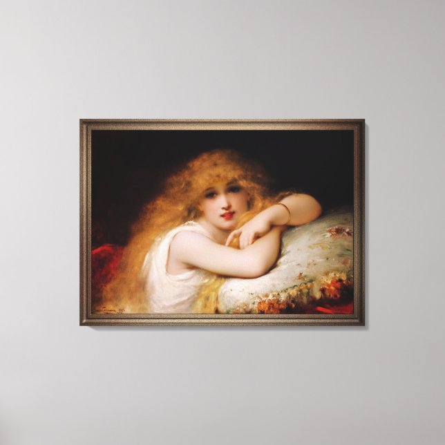 Lienzo Una joven mujer de descanso de Pierre Coomans (Anverso)