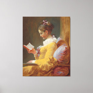 Lienzo Una lectura de la chica joven, el lector de J.