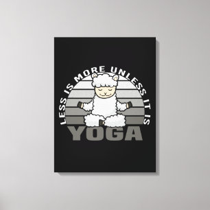 Lienzo Una llama graciosa haciendo yoga.