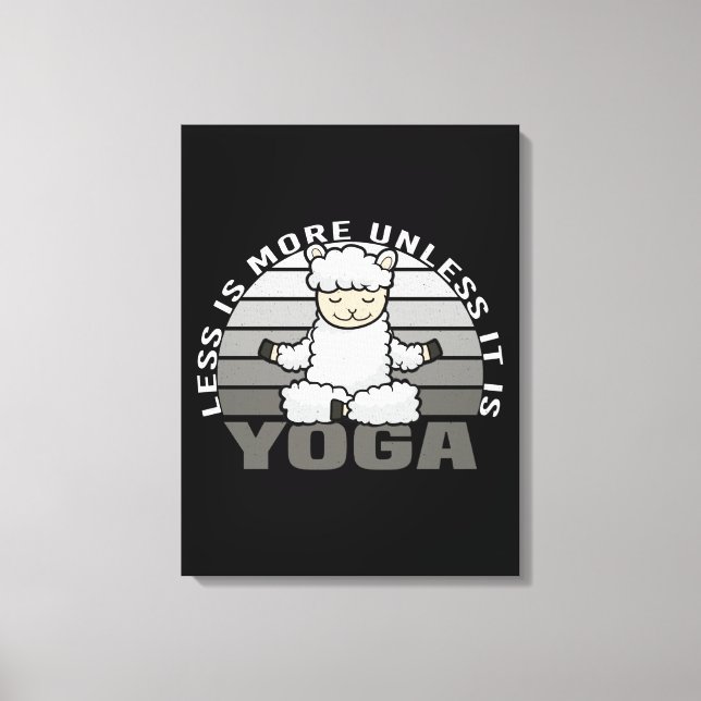Lienzo Una llama graciosa haciendo yoga. (Anverso)