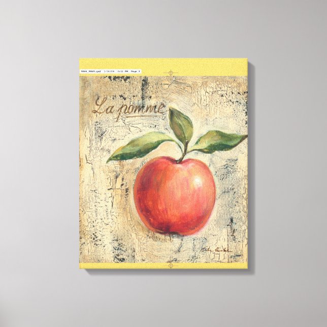 Lienzo Una Manzana brillante roja (Anverso)