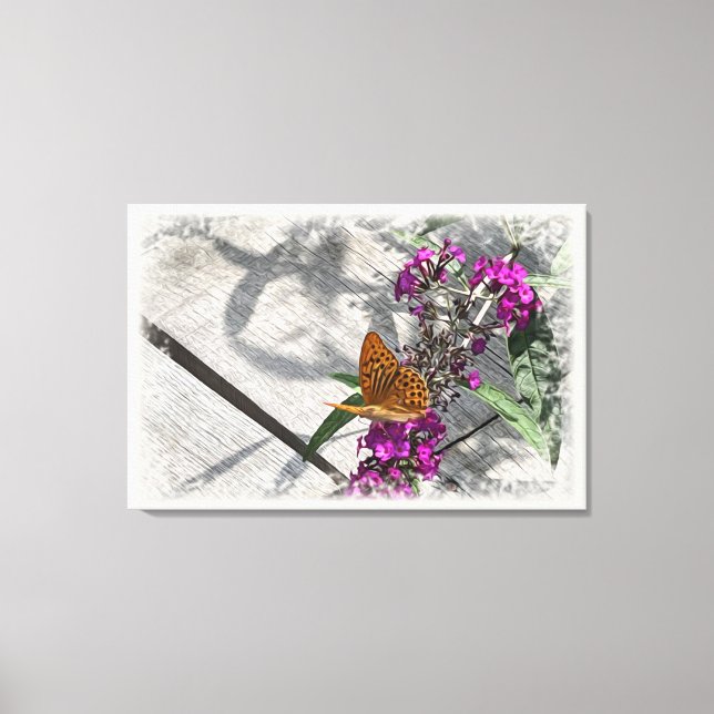 Lienzo Una mariposa amarilla (Anverso)