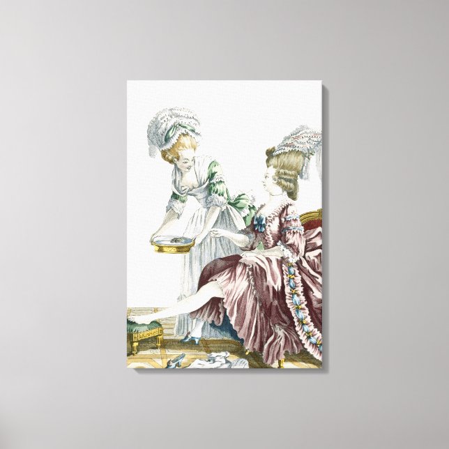 Lienzo Una mujer elegante lavándose los pies, plato 32 de (Anverso)